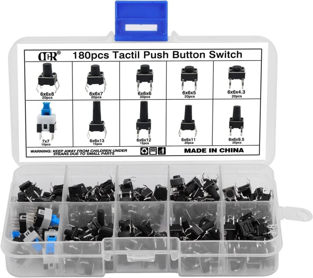 Push Button Assortment Kit 180pcs
